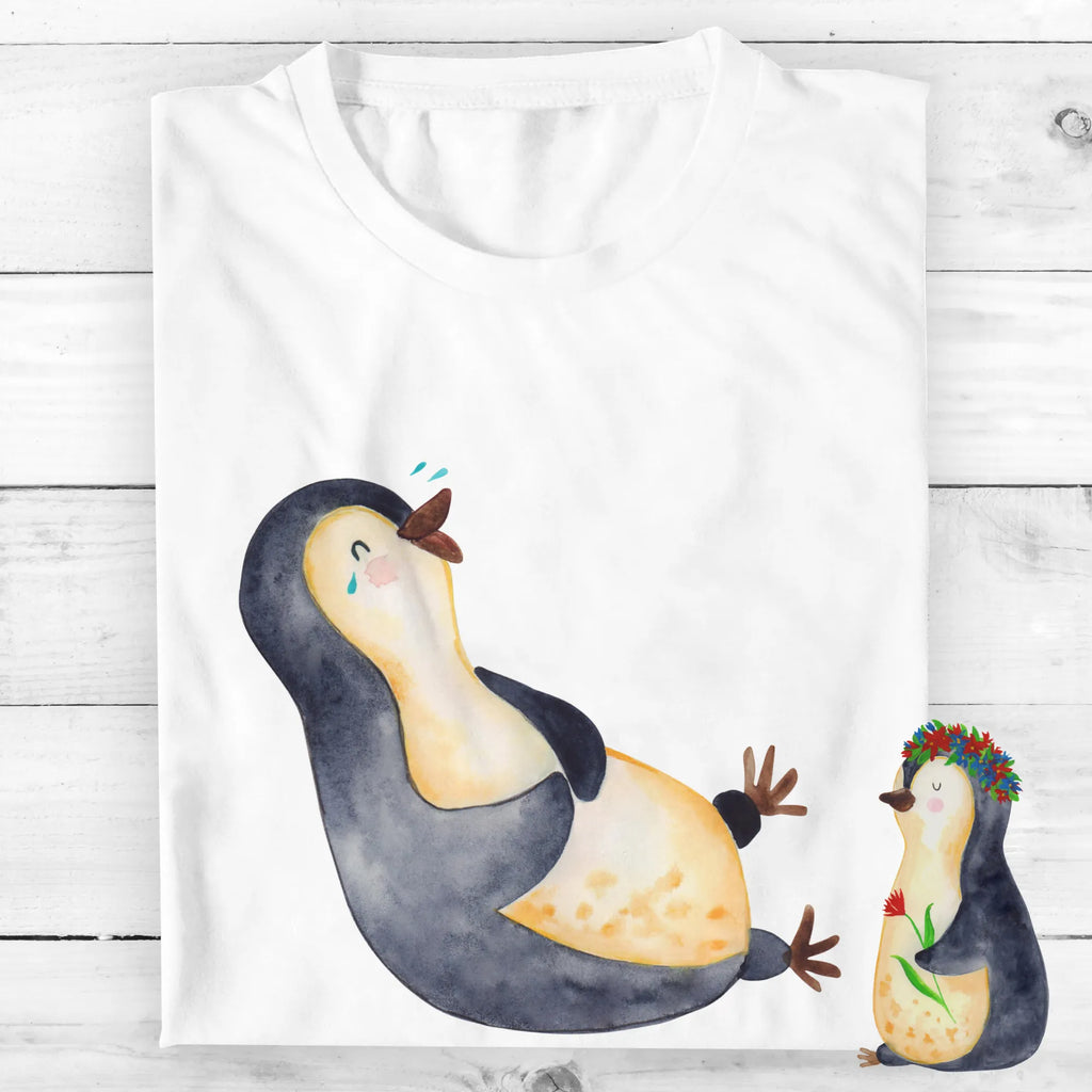 Personalised T-Shirt Penguin Laugh Bedrucken, T-Shirt Personalisiert, T-Shirt mit Aufruck, T-Shirt mit Namen, Wunschtext, Pinguin, Humor, Fröhlich, Lachen, Optimismus, Lustiger Spruch, Pinguine, Fröhlichkeit
