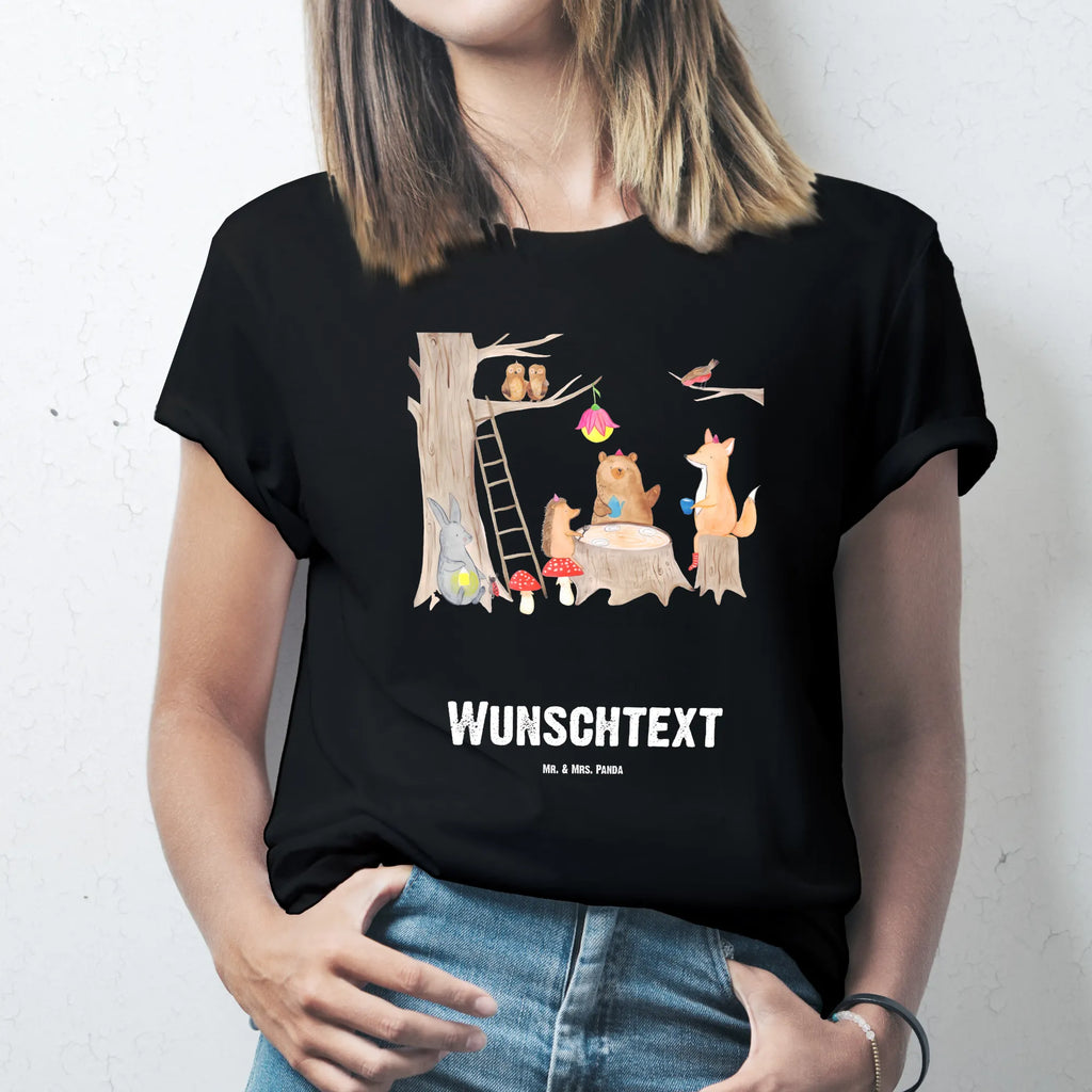 Rozmiar L Personalizowana koszulka zwierzęta leśne piknik T-Shirt mit Namen, T-Shirt mit Aufruck, T-Shirt Personalisiert, Bedrucken, Wunschtext, Lustige Sprüche, Gute Laune, Tiere, Tiermotive, Picknick, Waldtiere, Hase, Fuchs, Eichhörnchen, Igel, Maus, Wald