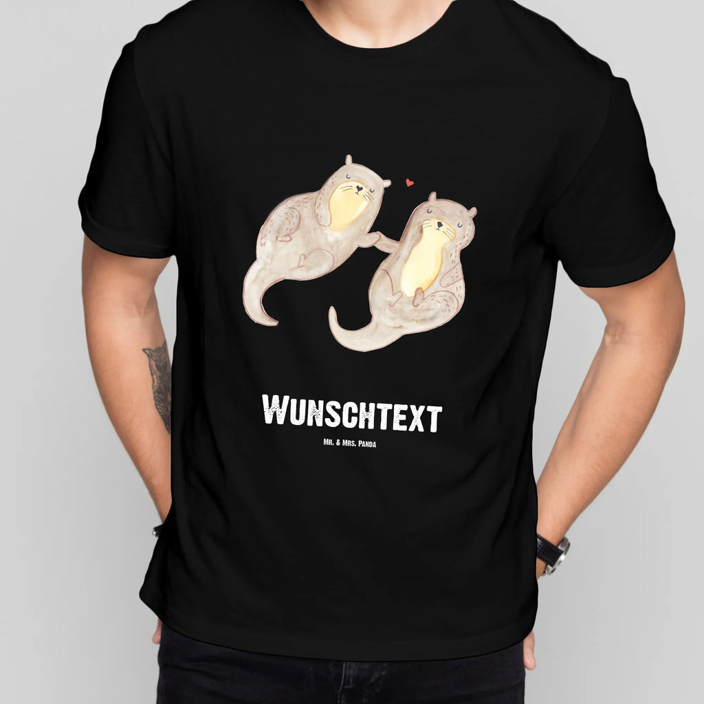 Rozmiar L Personalizowana koszulka wydra trzymać się za ręce T-Shirt mit Aufruck, Bedrucken, T-Shirt mit Namen, T-Shirt Personalisiert, Wunschtext, Fischotter, Seeotter, Otter, Otter Seeotter See Otter