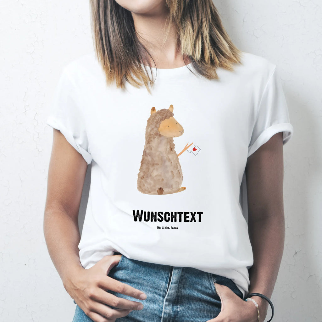 Personalised T-Shirt alpaca banner T-Shirt mit Namen, T-Shirt mit Aufruck, Wunschtext, Bedrucken, T-Shirt Personalisiert, Lama, Alpaka, Alpakas, Liebe, Lamas