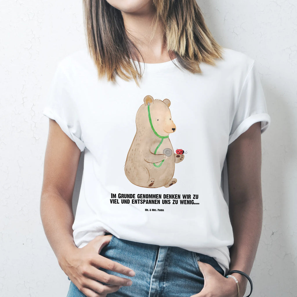 Personalisiertes T-Shirt Bär Arzt T-Shirt Personalisiert, Wunschtext, T-Shirt mit Namen, T-Shirt mit Aufruck, Bedrucken, Teddybär, Teddy, Bär, Arzt, Doktor, Ärztin, Professor, Professorin, Doktorin