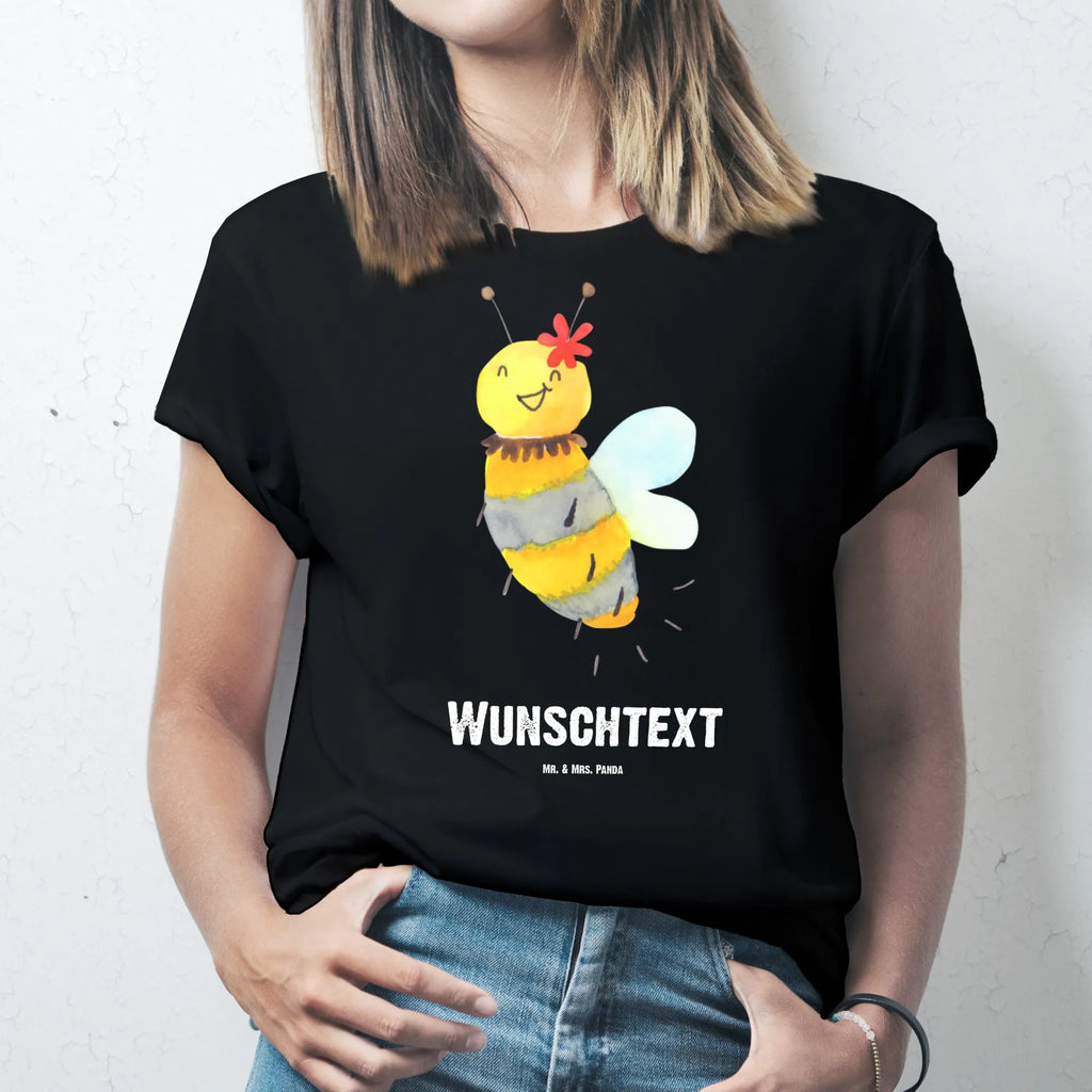 Personalisiertes T-Shirt Biene Blume Bedrucken, T-Shirt mit Namen, T-Shirt Personalisiert, T-Shirt mit Aufruck, Wunschtext, Hummel, Biene, Wespe