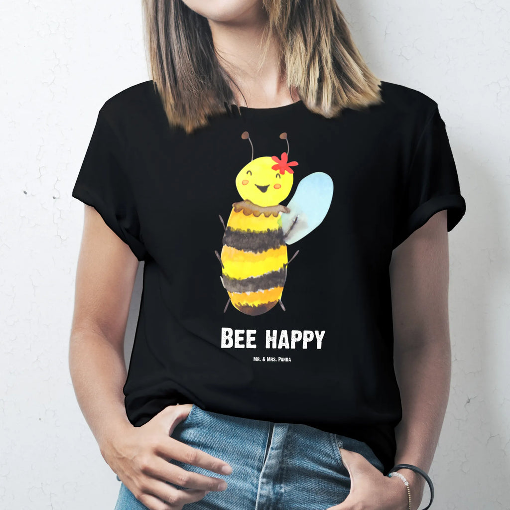 Personalised T-Shirt bee happy Frauen, T-Shirt mit Namen, Damen, T-Shirt Personalisiert, T-Shirt mit Aufruck, Männer, Herren, Hummel, Biene, Wespe