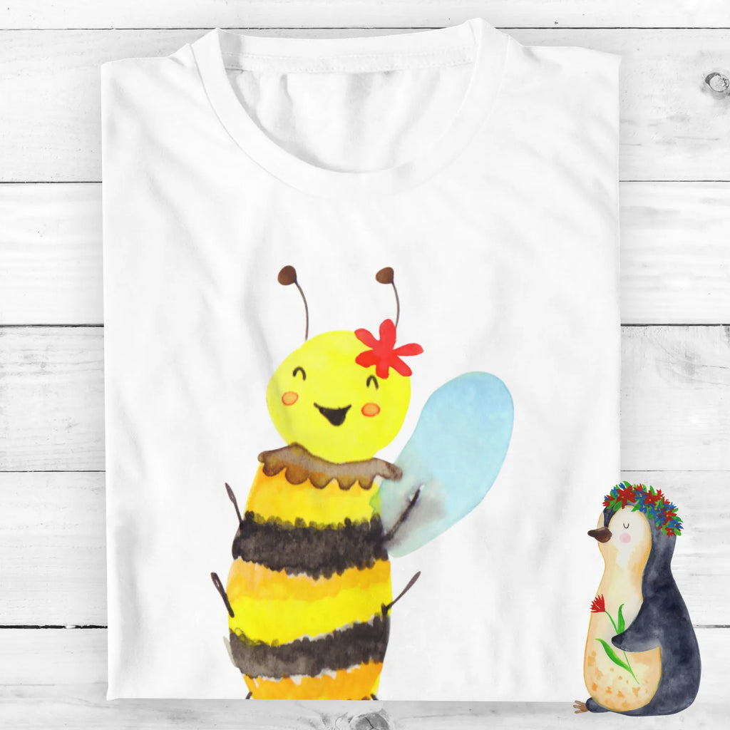Personalised T-Shirt bee happy Frauen, T-Shirt mit Namen, Damen, T-Shirt Personalisiert, T-Shirt mit Aufruck, Männer, Herren, Hummel, Biene, Wespe