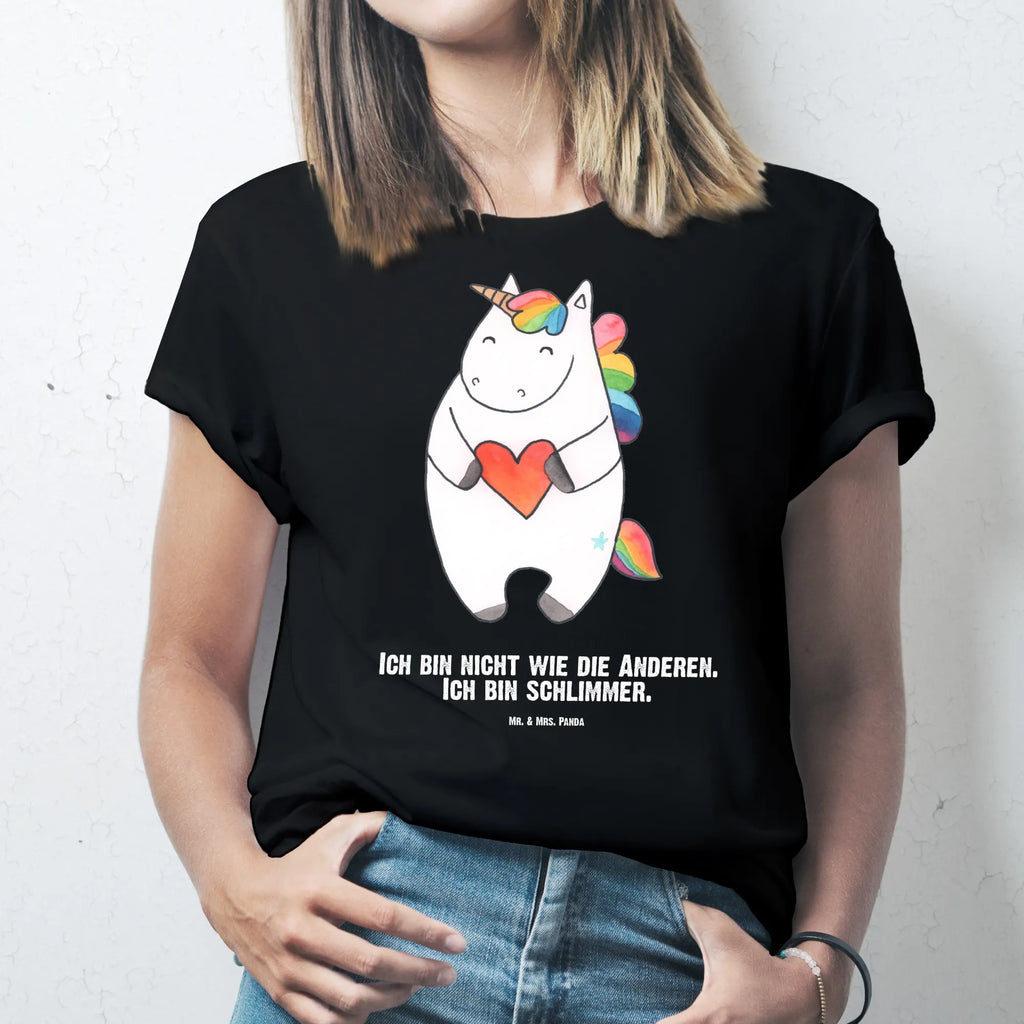Personalisiertes T-Shirt Einhorn Herz T-Shirt mit Aufruck, Bedrucken, T-Shirt Personalisiert, Wunschtext, T-Shirt mit Namen, Einhorn Deko, Unicorn, Einhorn, Einhörner, Schlimm, Witzig, Bunt, böse, Lustig, Freundin, Anders, Herz