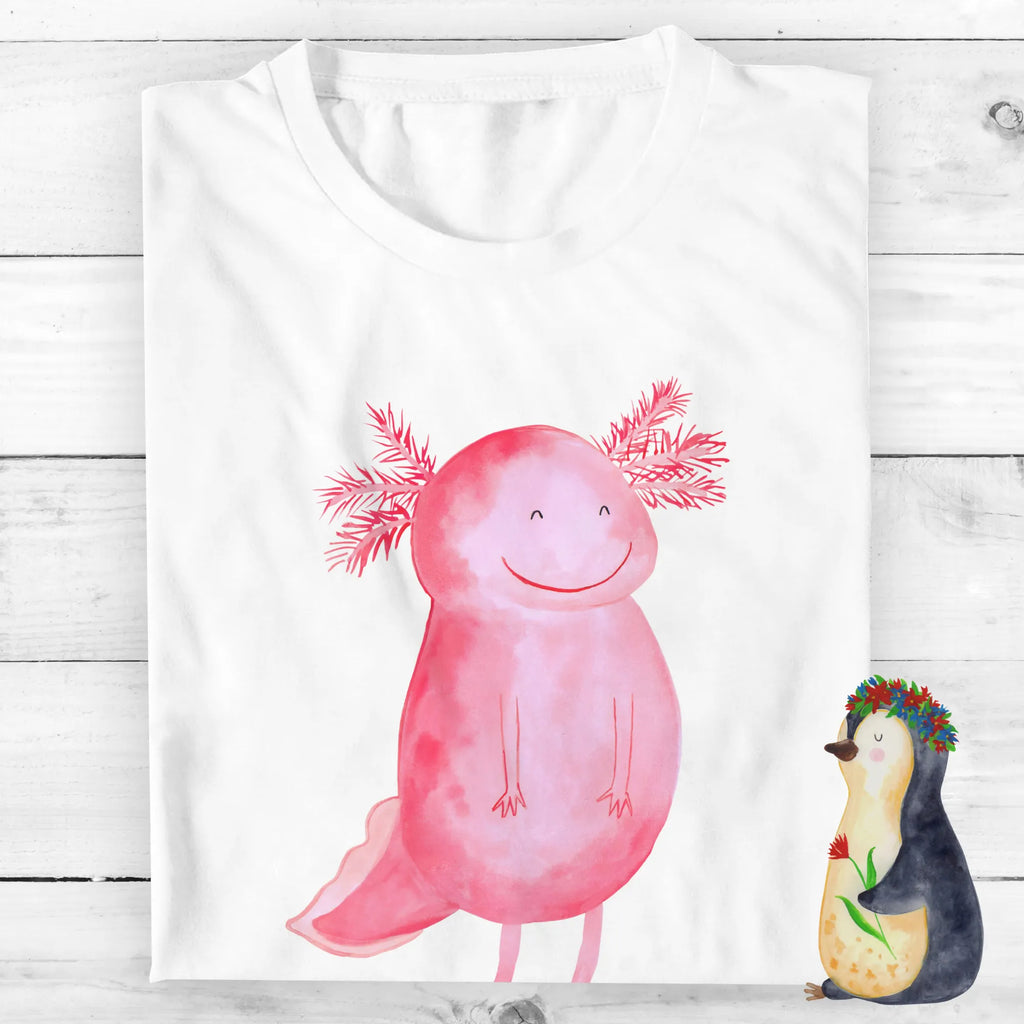 Personalisiertes T-Shirt Axolotl glücklich Wunschtext, Bedrucken, T-Shirt mit Namen, T-Shirt Personalisiert, T-Shirt mit Aufruck, Molch, Axolotl, Gute Laune, Lurch, Schwanzlurch, Axolot, Lurche, Motivation