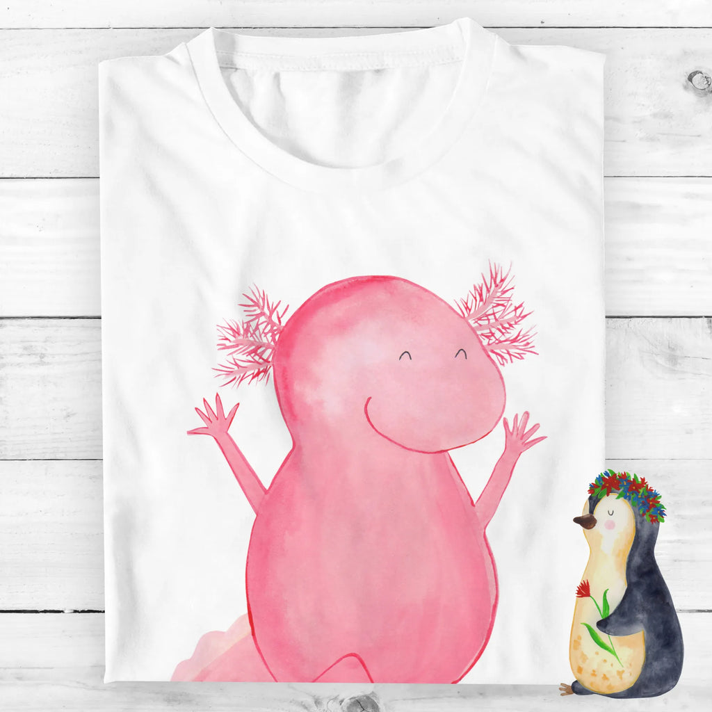Personalisiertes T-Shirt Axolotl Hurra Wunschtext, T-Shirt Personalisiert, T-Shirt mit Aufruck, T-Shirt mit Namen, Bedrucken, Molch, Axolotl, Freude, Lurch, Lurche, Fröhlich, Schwanzlurch, Motivation, Spaß, Zufriedenheit, Axolot