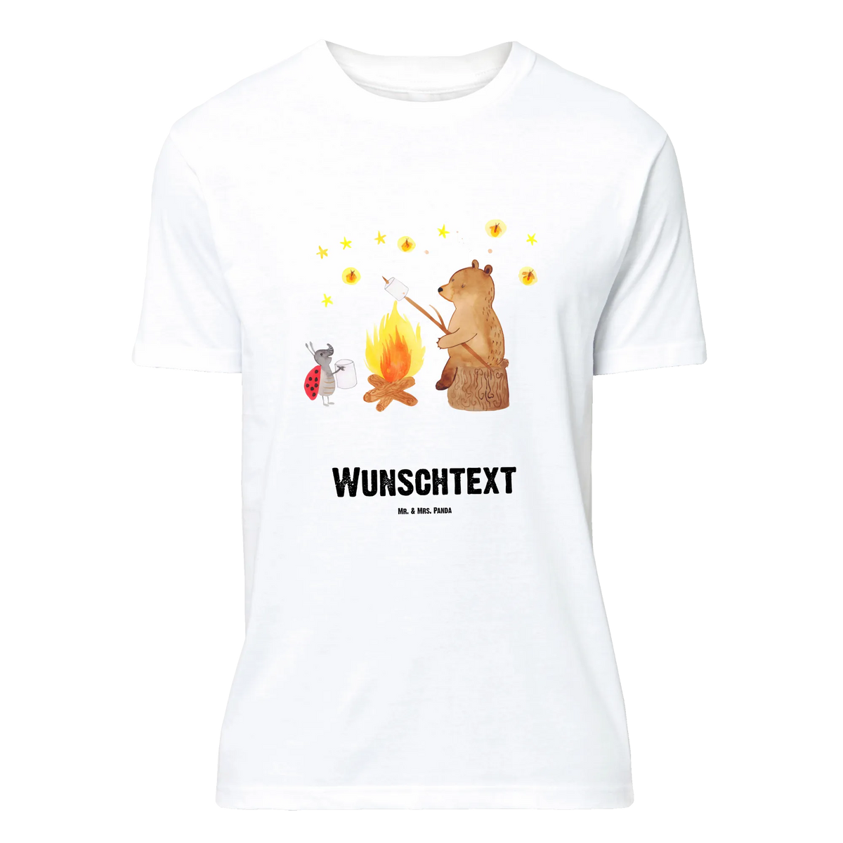 Personalised T-Shirt Bear & Ladybird campfire teddy bear, cuddly toy, Campfire