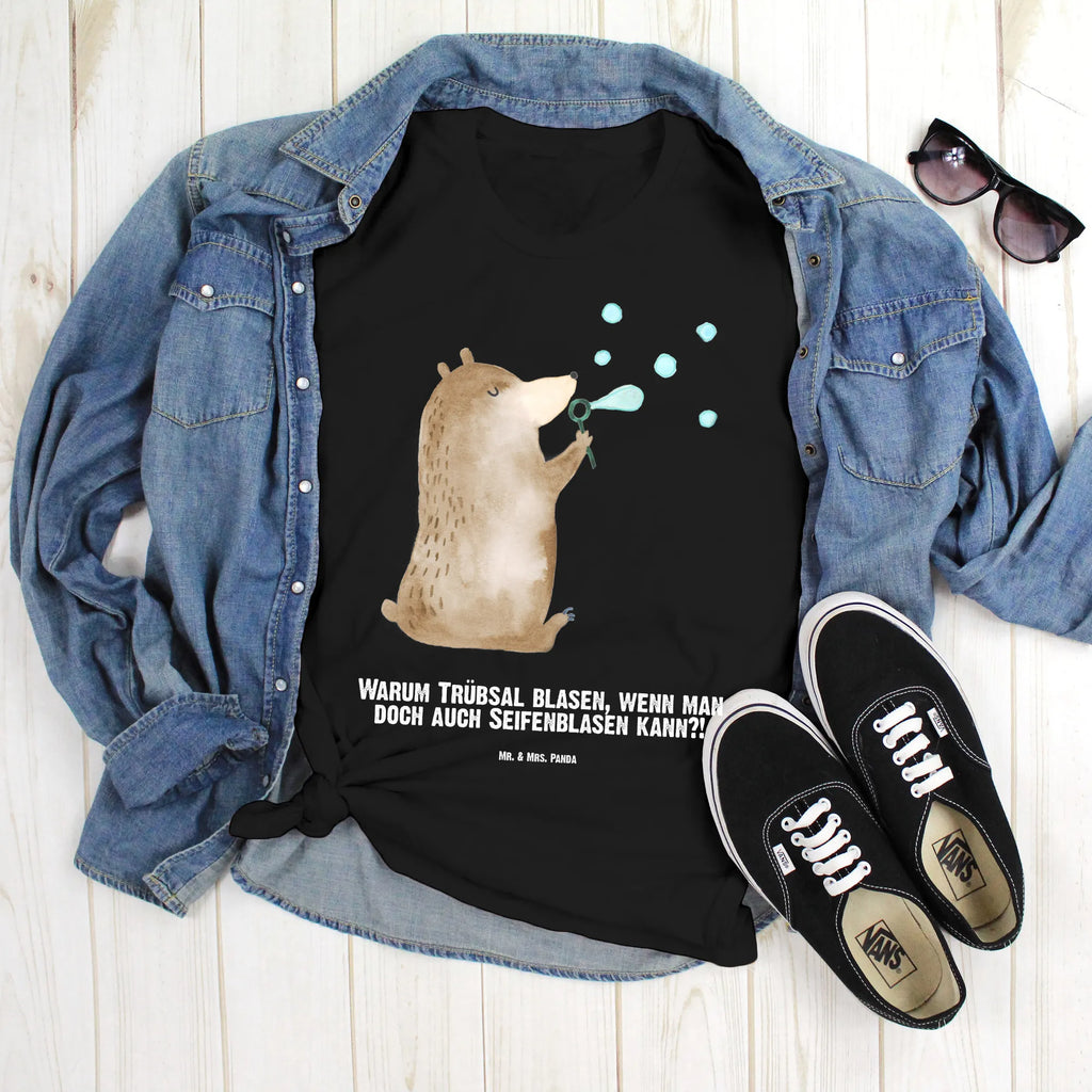 Personalisiertes T-Shirt Bär Seifenblasen T-Shirt mit Aufruck, Bedrucken, Wunschtext, Männer, Frauen, T-Shirt mit Namen, T-Shirt Personalisiert, Bär, Teddy, Teddybär, Seifenblasen Bär Lustig Sein Glücklich Traurig Happy