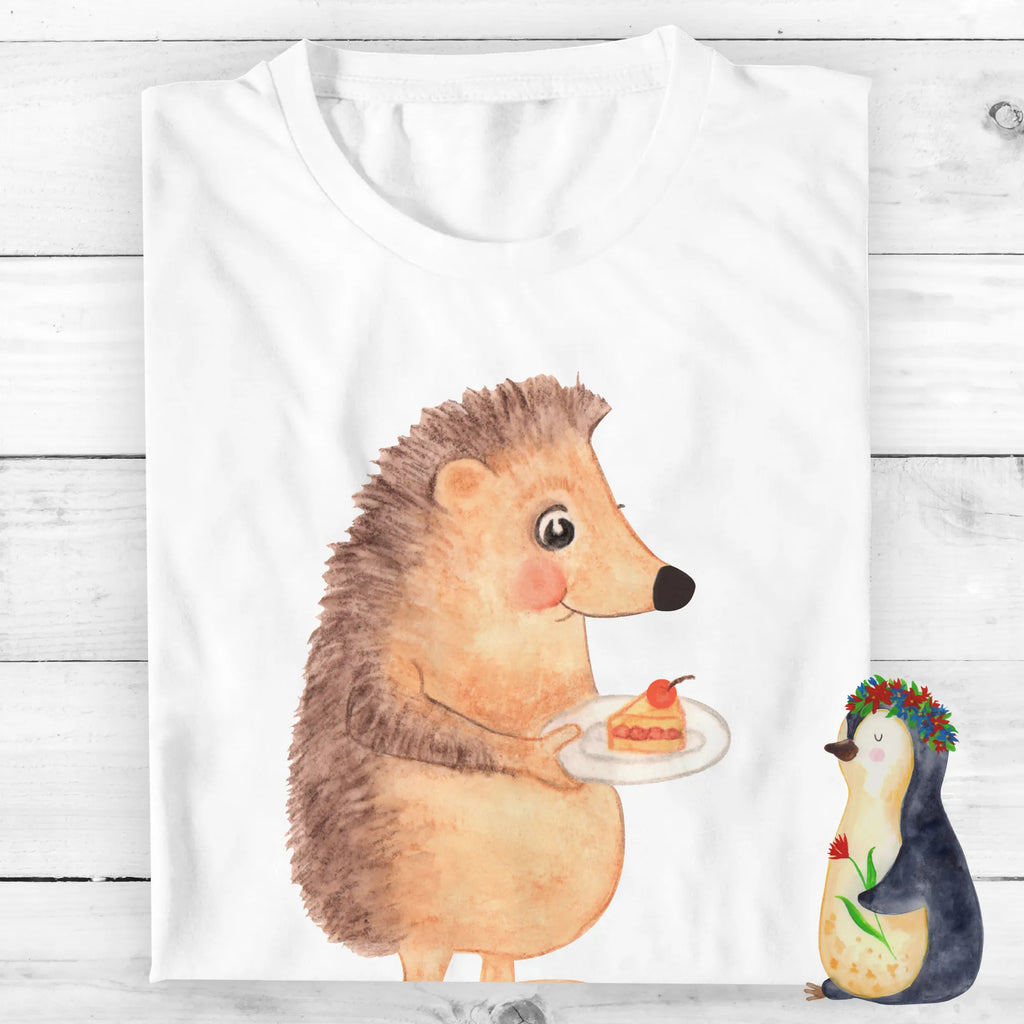 Personalisiertes T-Shirt Igel mit Kuchenstück T-Shirt mit Aufruck, Bedrucken, T-Shirt mit Namen, T-Shirt Personalisiert, Wunschtext, Lustige Sprüche, Gute Laune, Tiere, Tiermotive, Einladung Party, Igel, Geburtstagskuchen, Kuchen Backen, Kuchen, Backen Geschenk, Torte, Essen Spruch