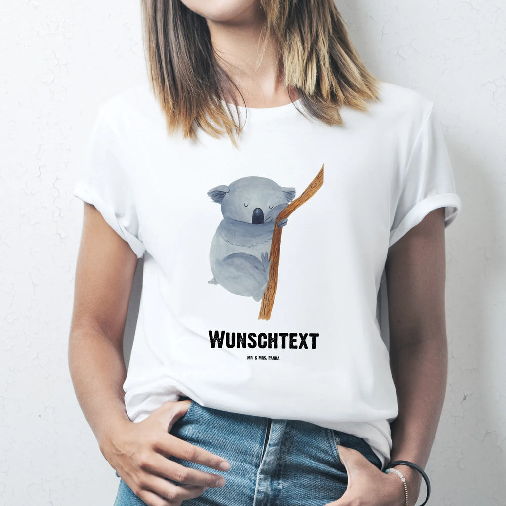 Rozmiar L Personalizowana koszulka Koala T-Shirt Personalisiert, T-Shirt mit Aufruck, Wunschtext, T-Shirt mit Namen, Bedrucken, Lustige Sprüche, Gute Laune, Tiere, Tiermotive, schlafen, Koalabär, Traum, Bär, Koala, Traumland, Träumen, Schlafzimmer