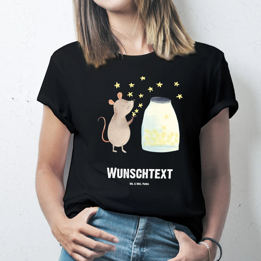 Rozmiar L Personalizowana koszulka mysz Gwiazdy T-Shirt mit Aufruck, T-Shirt mit Namen, Wunschtext, T-Shirt Personalisiert, Bedrucken, Lustige Sprüche, Gute Laune, Tiere, Tiermotive, Schwangerschaft, Maus, Geburtstag, Kind, Geburt, Sterne, Wunsch, Taufgeschenk, Kindergeburtstag, Erstes Kind, Taufe, Träume, Hoffnung