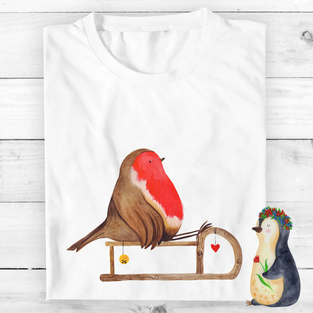Personalised T-Shirt robin Sleds T-Shirt mit Aufruck, T-Shirt Personalisiert, Wunschtext, Bedrucken, T-Shirt mit Namen, Nikolaus, Weihnachtsdeko, Winter, Heiligabend, Advent, Wintermotiv, Weihnachten, Vogel, Schlitten