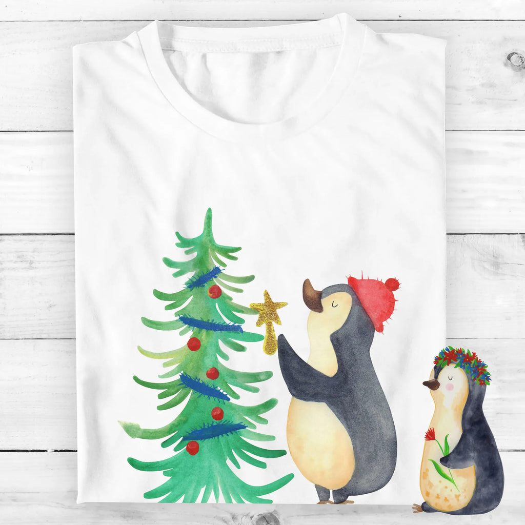 Personalisiertes T-Shirt Pinguin Weihnachtsbaum Bedrucken, T-Shirt mit Aufruck, T-Shirt Personalisiert, Wunschtext, T-Shirt mit Namen, Nikolaus, Weihnachtsdeko, Winter, Heiligabend, Advent, Wintermotiv, Weihnachten, Pinguin