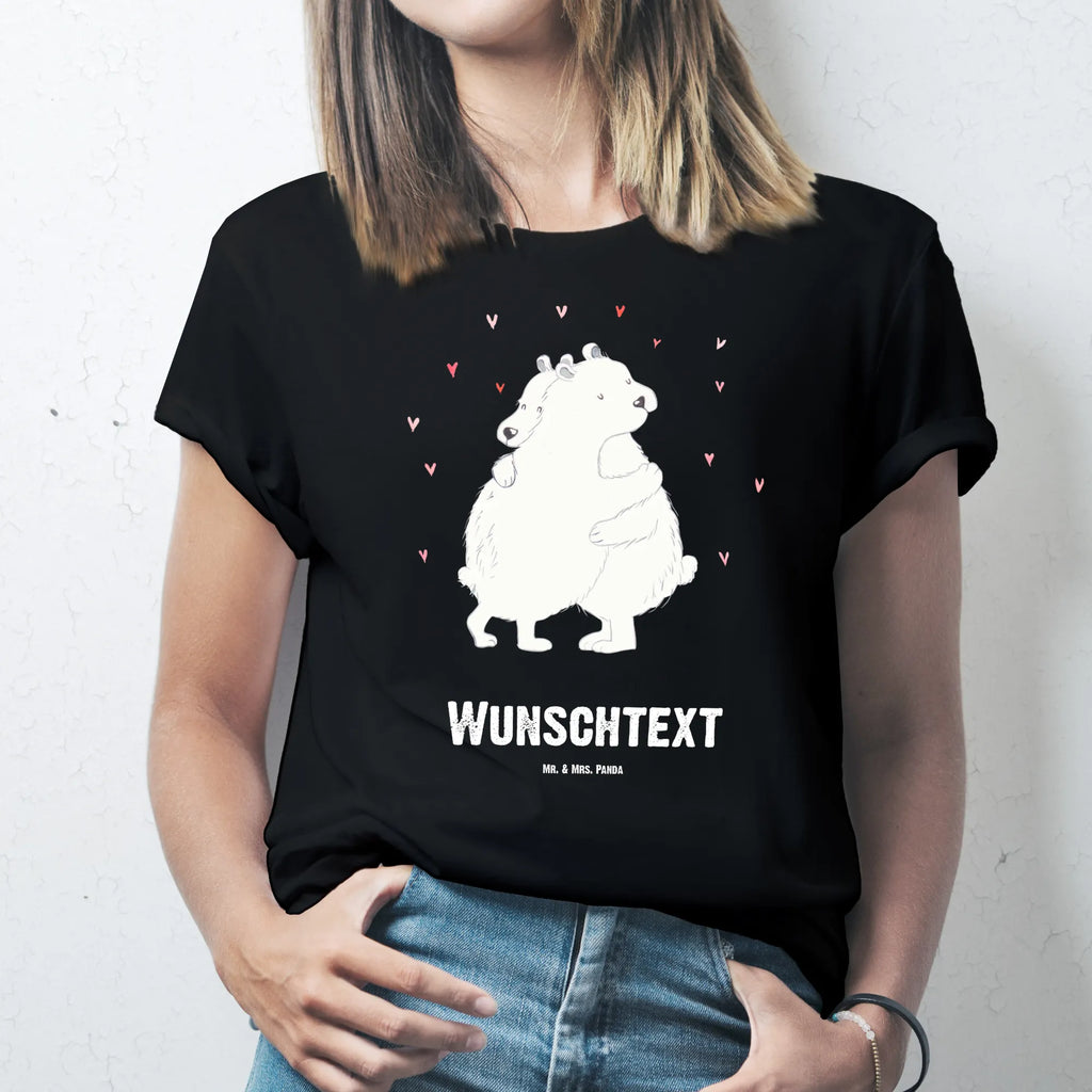 Personalisiertes T-Shirt Eisbär Umarmen Bedrucken, Wunschtext, T-Shirt Personalisiert, T-Shirt mit Namen, T-Shirt mit Aufruck, Gute Laune, Lustige Sprüche, Tiere, Tiermotive