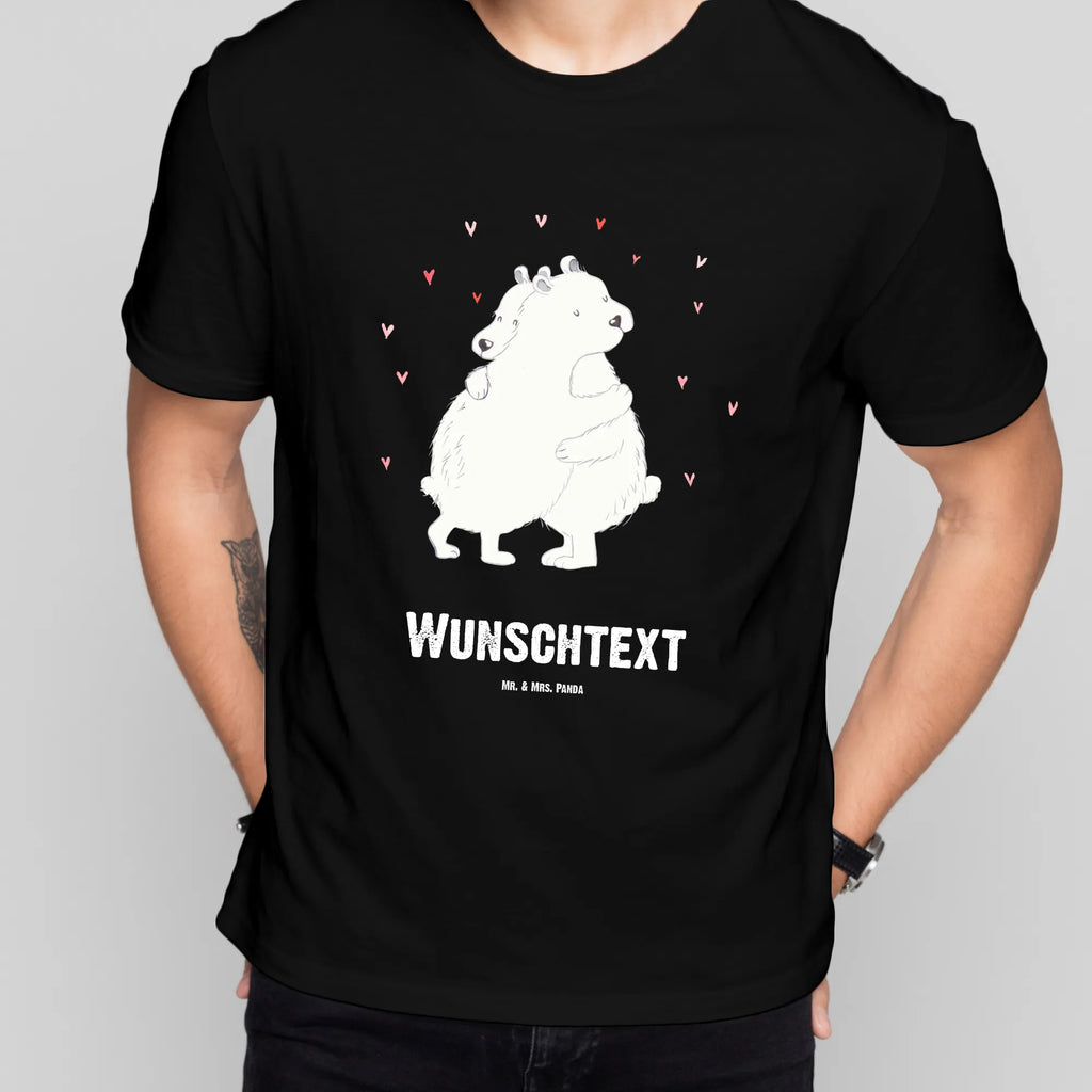 Personalisiertes T-Shirt Eisbär Umarmen Bedrucken, Wunschtext, T-Shirt Personalisiert, T-Shirt mit Namen, T-Shirt mit Aufruck, Gute Laune, Lustige Sprüche, Tiere, Tiermotive