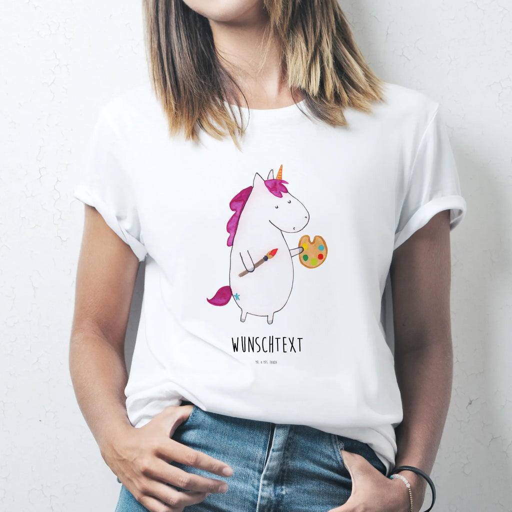 Rozmiar L Personalizowana koszulka Jednorożec Artysta Bedrucken, T-Shirt mit Namen, T-Shirt mit Aufruck, Wunschtext, T-Shirt Personalisiert, Einhorn Deko, Unicorn, Einhorn, Einhörner, Maler, Farbe, Geschenk, Pinsel, Englisch, Artist, Zeichnen, Welt, Malen, Künstler, Stift
