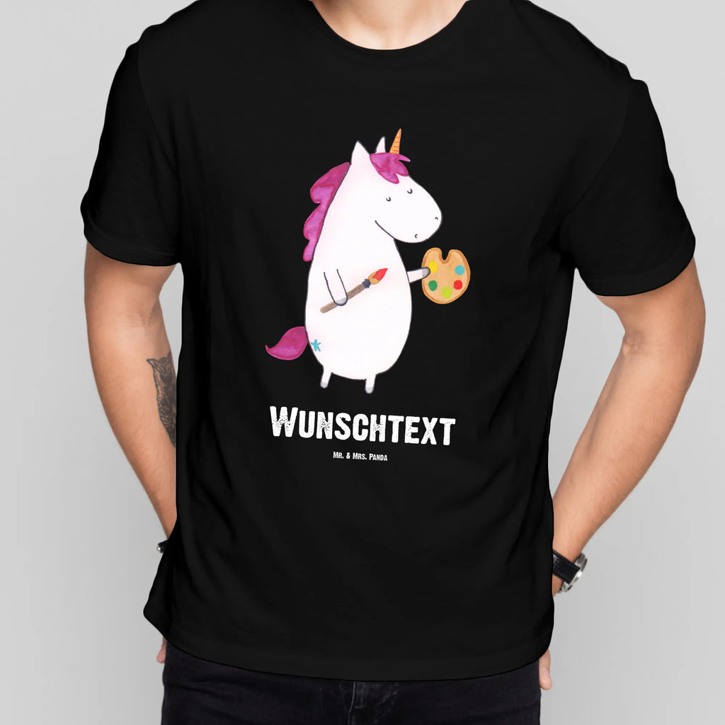Rozmiar L Personalizowana koszulka Jednorożec Artysta Bedrucken, T-Shirt mit Namen, T-Shirt mit Aufruck, Wunschtext, T-Shirt Personalisiert, Einhorn Deko, Unicorn, Einhorn, Einhörner, Maler, Farbe, Geschenk, Pinsel, Englisch, Artist, Zeichnen, Welt, Malen, Künstler, Stift