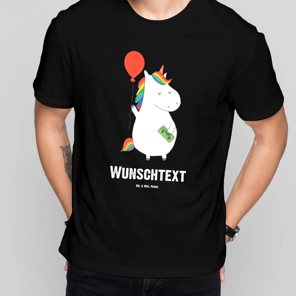 Personalisiertes T-Shirt Einhorn Luftballon T-Shirt mit Aufruck, Bedrucken, Wunschtext, T-Shirt Personalisiert, T-Shirt mit Namen, Einhorn Deko, Unicorn, Einhorn, Einhörner, Geld, Lebenslust, Freude, Luftballon, Freundin, Geschenk