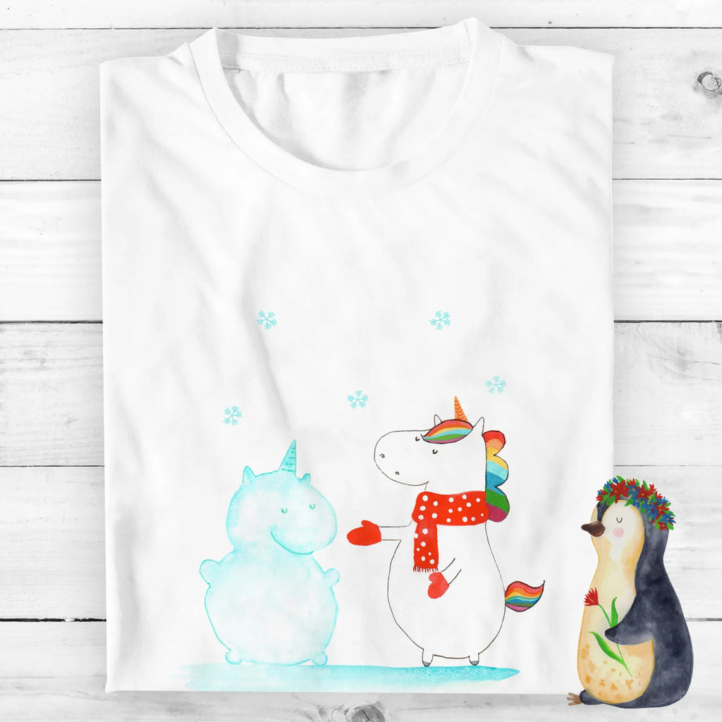 Rozmiar L Personalizowana koszulka jednorożec Bałwan T-Shirt mit Namen, Wunschtext, Bedrucken, T-Shirt mit Aufruck, T-Shirt Personalisiert, Einhorn Deko, Unicorn, Einhorn, Einhörner, Winter, Schneemann, X-Mas, Schnee, kalt, Handschuhe, Weihnachten, Mütze, Kuchen
