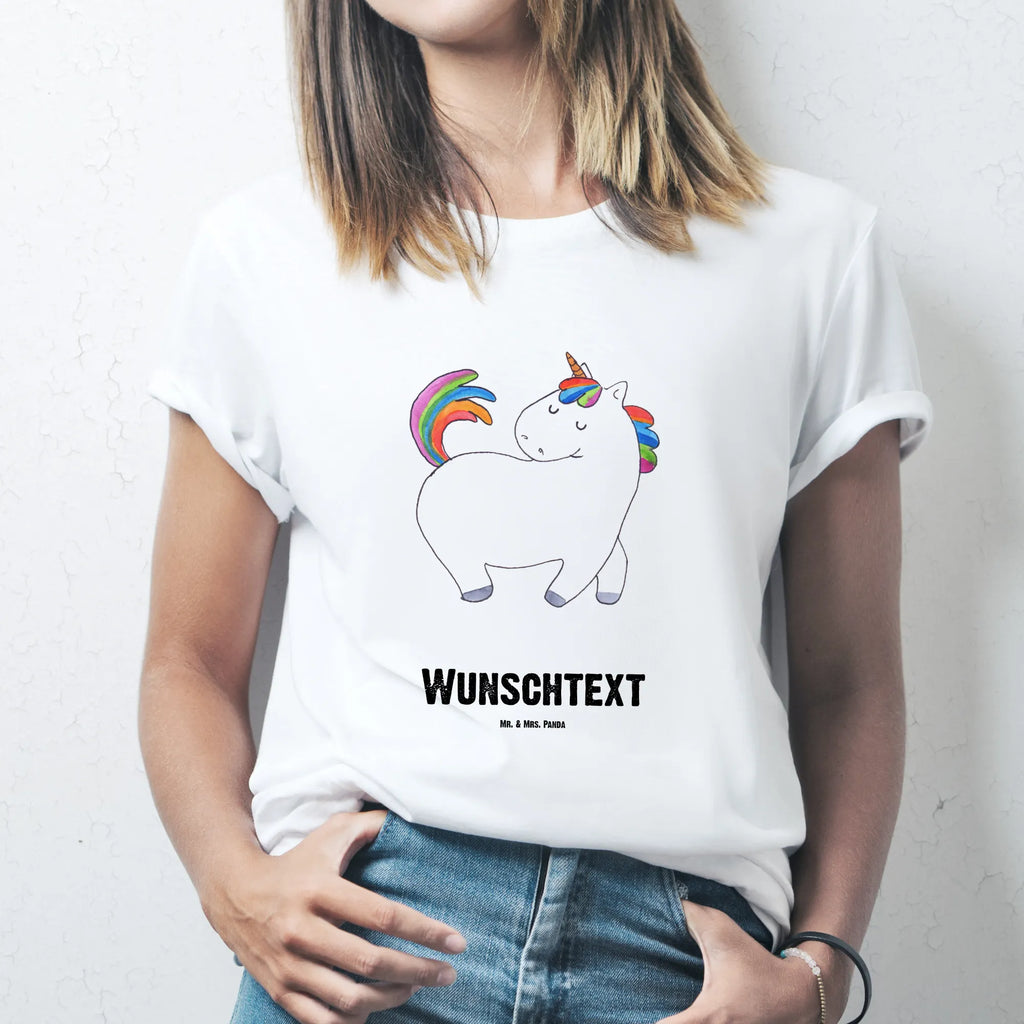 Personalisiertes T-Shirt Einhorn stolzierend T-Shirt mit Aufruck, Bedrucken, T-Shirt Personalisiert, Wunschtext, T-Shirt mit Namen, Einhorn Deko, Unicorn, Einhorn, Einhörner, Reiter, Freundin, Geschenk, Stolz, Pferd, Anders, Reiten, Bunt