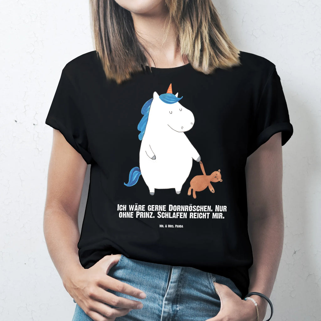 Rozmiar L Personalizowana koszulka Jednorożec Miś Wunschtext, Bedrucken, T-Shirt Personalisiert, T-Shirt mit Aufruck, T-Shirt mit Namen, Einhorn Deko, Unicorn, Einhorn, Einhörner, Freundin, Singleleben, Single, Bett, Gute Nacht, schlafen, Träumen