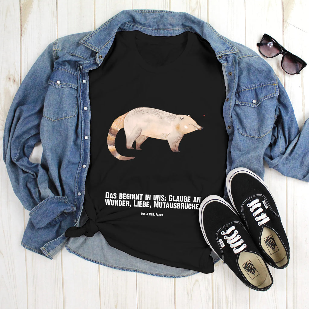 Rozmiar L Personalizowana koszulka Nosacz T-Shirt mit Namen, T-Shirt mit Aufruck, Bedrucken, T-Shirt Personalisiert, Wunschtext, Lustige Sprüche, Gute Laune, Tiere, Tiermotive, Nasenbär, Bär, Rüsselbär, Nasenbären