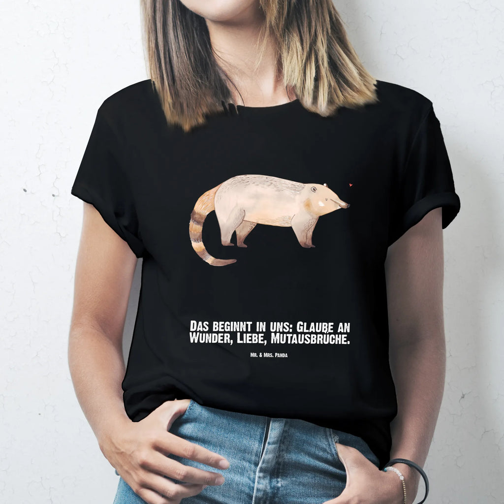 Rozmiar L Personalizowana koszulka Nosacz T-Shirt mit Namen, T-Shirt mit Aufruck, Bedrucken, T-Shirt Personalisiert, Wunschtext, Lustige Sprüche, Gute Laune, Tiere, Tiermotive, Nasenbär, Bär, Rüsselbär, Nasenbären