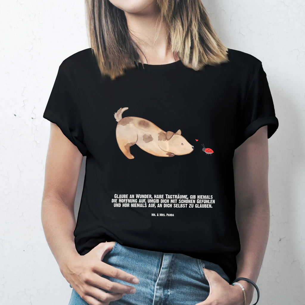 Rozmiar L Personalizowana koszulka pies biedronka T-Shirt mit Namen, Bedrucken, Wunschtext, T-Shirt mit Aufruck, T-Shirt Personalisiert, Hundemotiv, Hund, Haustier, Tierliebhaber, Sprüche, Hunderasse, Hundebesitzer, Marienkäfer, Mischlinghund, Mischling, Hunde, Hundespruch