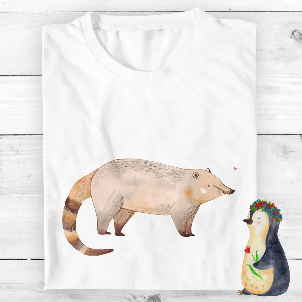 Rozmiar L Personalizowana koszulka Koati T-Shirt mit Aufruck, T-Shirt mit Namen, Bedrucken, T-Shirt Personalisiert, Wunschtext, Lustige Sprüche, Gute Laune, Tiere, Tiermotive, Rüsselbär, Nasenbären, Nasenbär, Bär