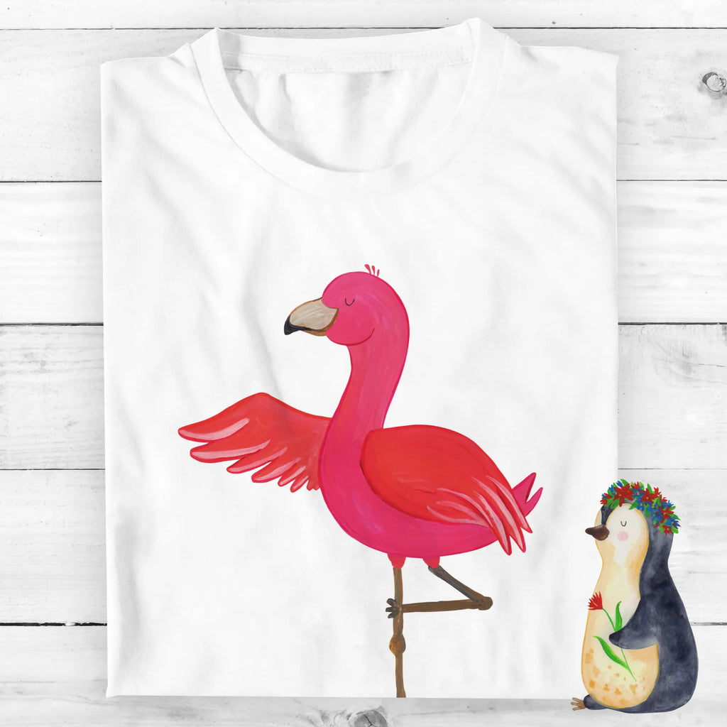 Personalised T-Shirt flamingo yoga Wunschtext, T-Shirt mit Aufruck, T-Shirt Personalisiert, T-Shirt mit Namen, Bedrucken, Flamingo, Aufregen, Yoga, Achtsamkeit, Entspannung, Namaste, Tiefenentspannung, Yoga-Übung, Vogel, Ärger