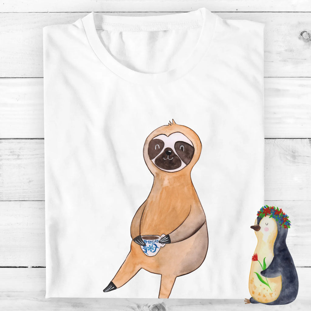 Personalisiertes T-Shirt Faultier Kaffee Wunschtext, T-Shirt mit Namen, T-Shirt mit Aufruck, T-Shirt Personalisiert, Bedrucken, Faultier, Faultier Geschenk, Faultier Deko, Faultiere, Kaffeetasse, Kaffee, Frühaufsteher, faul, Kaffeegetränk, Coffee, Genießer, Lieblingstier, Erster Kaffee, Morgenmuffel