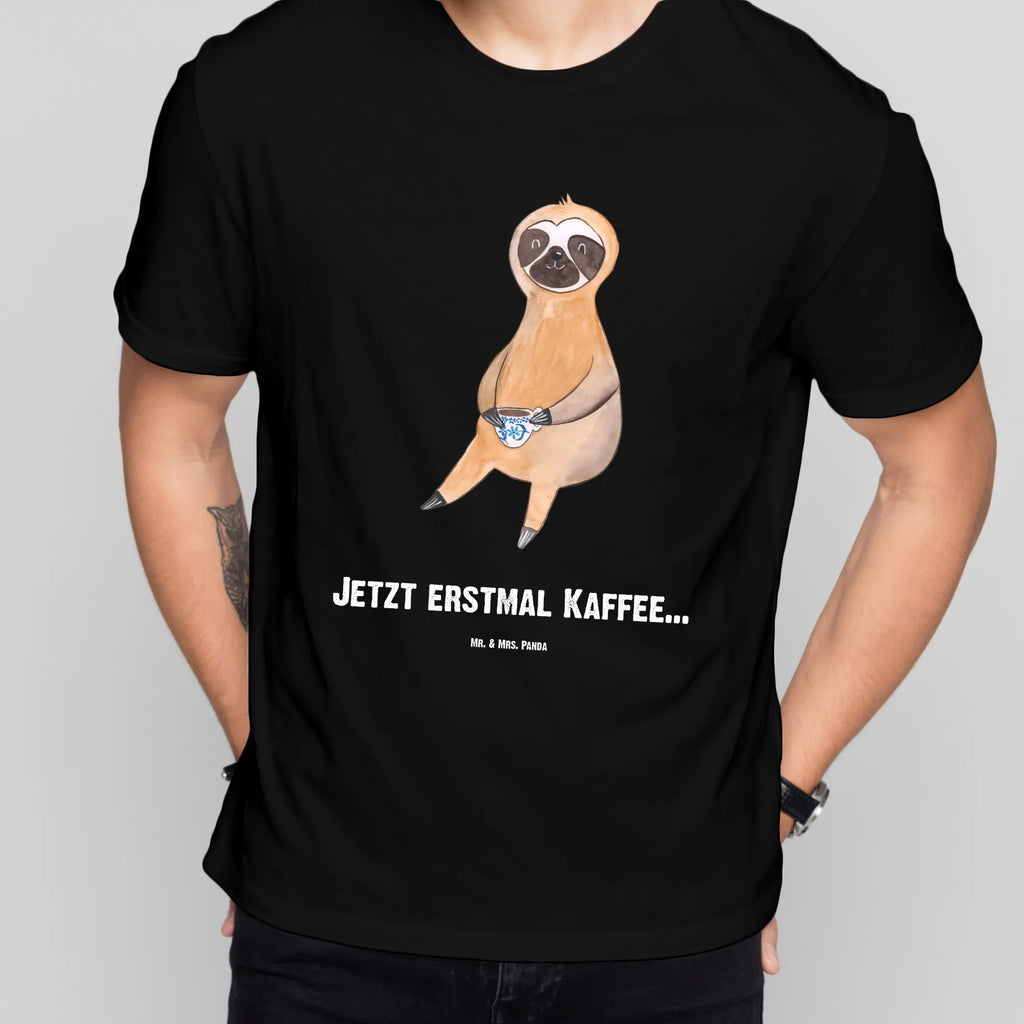 Personalisiertes T-Shirt Faultier Kaffee Wunschtext, T-Shirt mit Namen, T-Shirt mit Aufruck, T-Shirt Personalisiert, Bedrucken, Faultier, Faultier Geschenk, Faultier Deko, Faultiere, Kaffeetasse, Kaffee, Frühaufsteher, faul, Kaffeegetränk, Coffee, Genießer, Lieblingstier, Erster Kaffee, Morgenmuffel