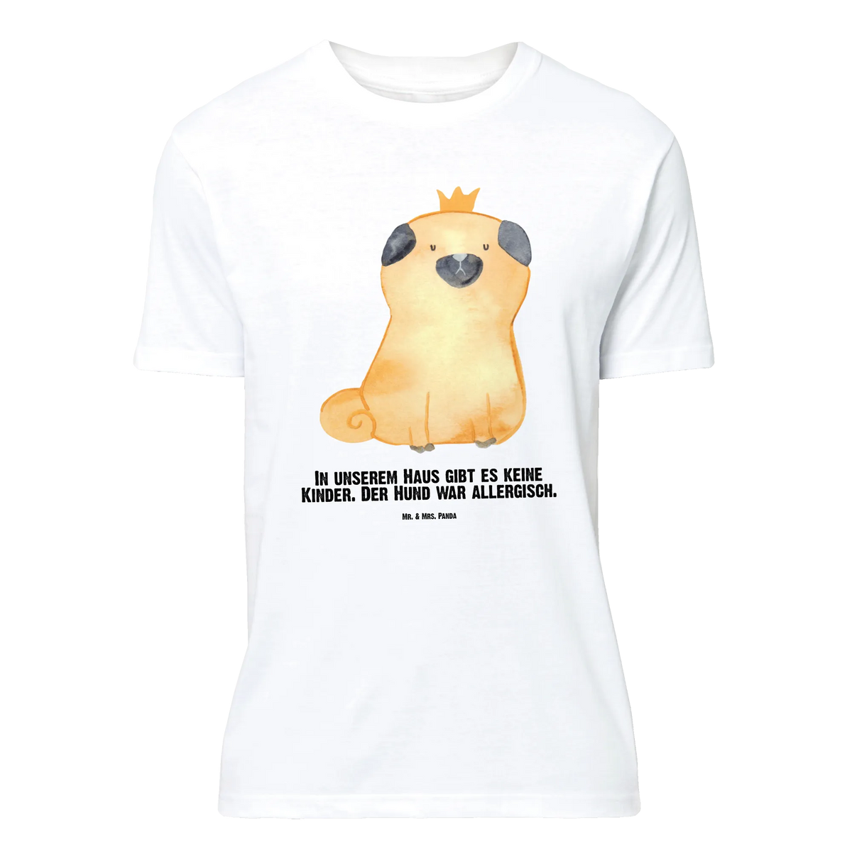 Personalisiertes T-Shirt Mops Krone T-Shirt mit Namen, T-Shirt Personalisiert, T-Shirt mit Aufruck, Hund, Tierliebhaber, Haustier, Sprüche, Hundemotiv, Hunderasse, Hundebesitzer, Allergisch, Hausregel, Mops, Lustig, Hundebesitzer. Spruch, Kinderlos