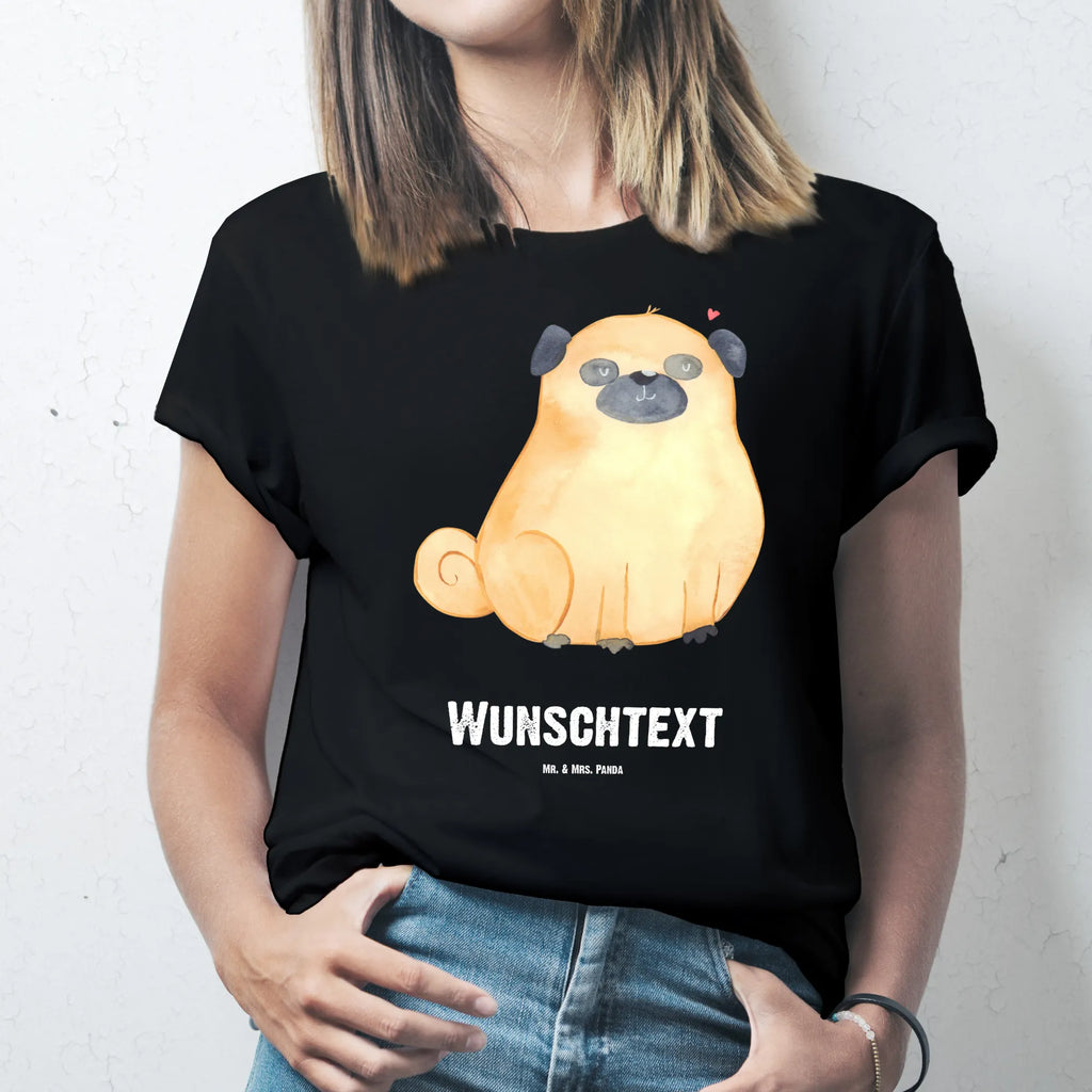 Personalised T-Shirt Pug Bedrucken, T-Shirt mit Namen, T-Shirt Personalisiert, Wunschtext, T-Shirt mit Aufruck, Hundemotiv, Hund, Haustier, Tierliebhaber, Sprüche, Hunderasse, Hundebesitzer, Mops, Hundeliebe, Liebe