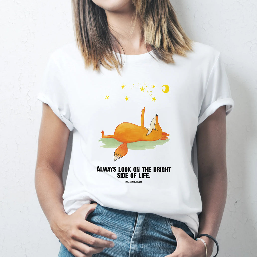 Rozmiar L Personalizowana koszulka lis Gwiazdy Wunschtext, T-Shirt mit Aufruck, T-Shirt mit Namen, Bedrucken, T-Shirt Personalisiert, Fuchs, Spruch schön, Tröstende Worte, Romantik, Always Look On The Bright Side Of Life, Füchse, Spruch Positiv