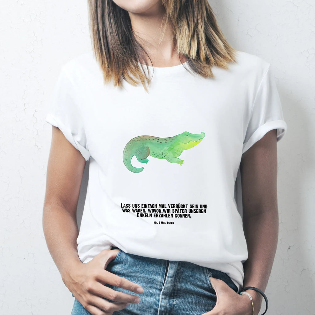 Rozmiar L Personalizowana koszulka Krokodyl Wunschtext, T-Shirt mit Namen, Bedrucken, T-Shirt Personalisiert, T-Shirt mit Aufruck, Meer, Urlaub, Meerestiere, Lieblingsmensch, Reiselust, Krokodile, Freundin, Abenteuerlust, Verrückt sein, Beste Freundin, Spontan sein, Krokodil