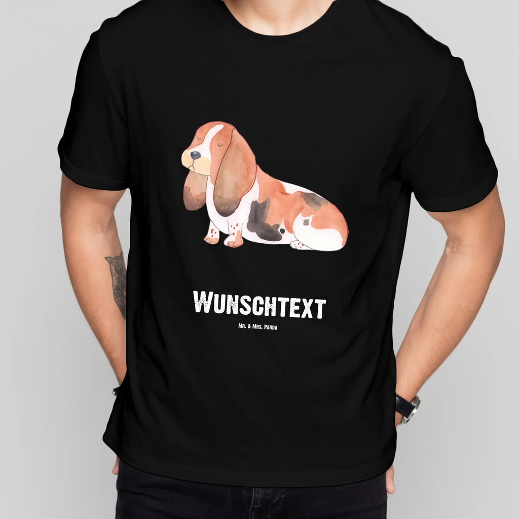 Rozmiar L Personalizowana koszulka pies Basset Hound T-Shirt mit Namen, T-Shirt mit Aufruck, T-Shirt Personalisiert, Bedrucken, Wunschtext, Hundemotiv, Hund, Haustier, Tierliebhaber, Sprüche, Hunderasse, Hundebesitzer, Hundeliebe, Basset, Kinderlos, Basset Hound