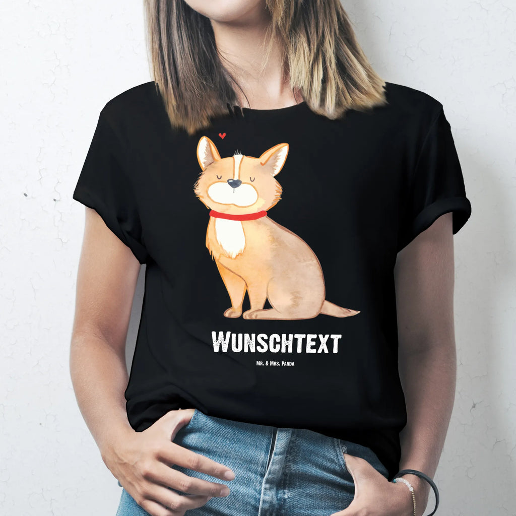 Rozmiar L Personalizowana koszulka Pies szczęście T-Shirt mit Aufruck, T-Shirt mit Namen, Wunschtext, Bedrucken, T-Shirt Personalisiert, Hundemotiv, Hund, Haustier, Tierliebhaber, Sprüche, Hunderasse, Hundebesitzer, Hundeliebe, Spruch, Hundemama, Corgie, Liebe