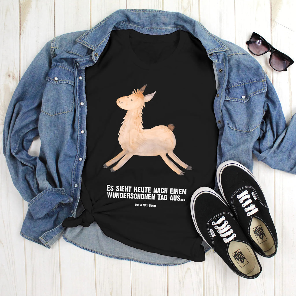 Personalisiertes T-Shirt Lama springend T-Shirt mit Namen, Wunschtext, T-Shirt mit Aufruck, T-Shirt Personalisiert, Bedrucken, Alpaka, Lama, Happy Day, Freundin, Liebeskummer, Abitur, Neustart, Guten Morgen, Fröhlich, Prüfung, Lamas, Start, Lieblingstag, Glück