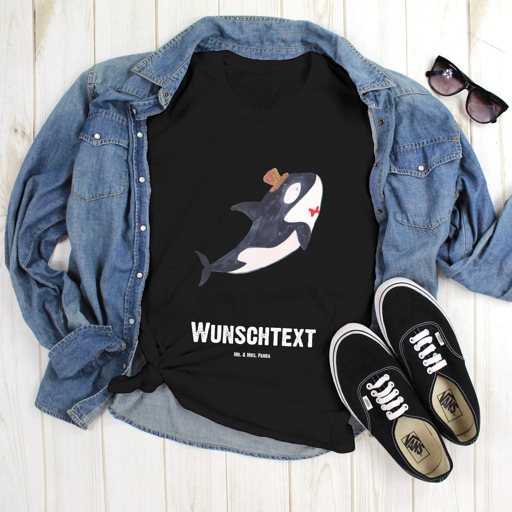 Personalised T-Shirt orca cylinder T-Shirt mit Aufruck, Wunschtext, Bedrucken, T-Shirt mit Namen, T-Shirt Personalisiert, Meer, Urlaub, Meerestiere, Konfetti, Orca, Glitzer, Geburtstag, Fest, Glitter, Glückwunsch, Fete, Narwal, Feier