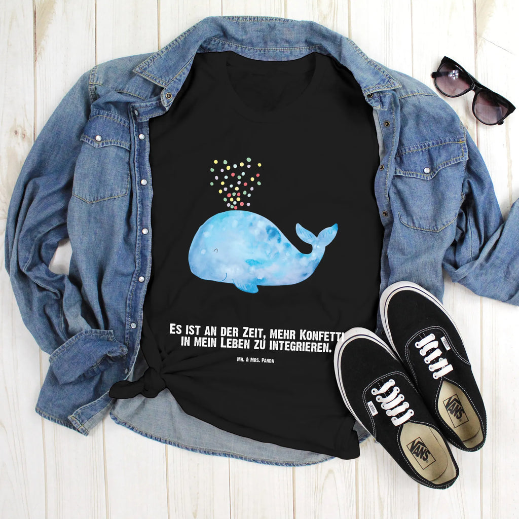 Personalised T-Shirt whale confetti T-Shirt mit Namen, Bedrucken, T-Shirt mit Aufruck, Wunschtext, T-Shirt Personalisiert, Meer, Urlaub, Meerestiere, Geburtstag, Trennung, Wale, Motivation, Diät, Abnehmen, Wal, Neustart, Neuanfang, Konfetti, Lebensabschnitt
