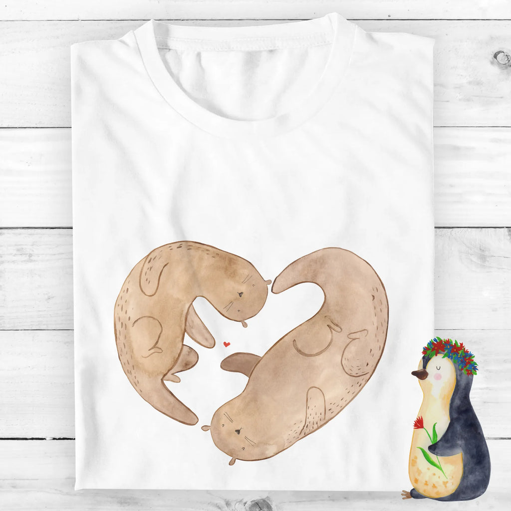 Personalisiertes T-Shirt Otter Herz T-Shirt mit Namen, T-Shirt mit Aufruck, Wunschtext, Bedrucken, Frauen, T-Shirt Personalisiert, Männer, Otter, Fischotter, Seeotter, gemeinsames Leben, Love you, Liebesbeweis, Liebe, Liebesgeschenk, Herz, Verlobung, Hochzeitstag, Jahrestag, Bessere Hälfte