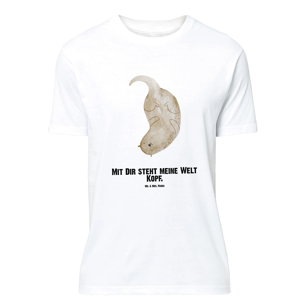 Rozmiar L Personalizowana koszulka wydra Do góry nogami T-Shirt mit Namen, Wunschtext, Bedrucken, T-Shirt mit Aufruck, T-Shirt Personalisiert, Fischotter, Seeotter, Otter, Otter Seeotter See Otter
