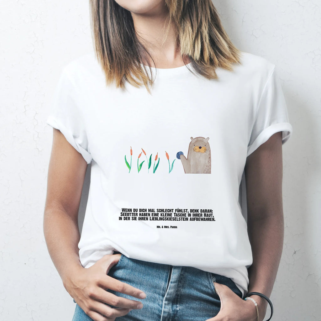 Personalisiertes T-Shirt Otter mit Stein T-Shirt mit Namen, T-Shirt mit Aufruck, T-Shirt Personalisiert, Bedrucken, Wunschtext, Fischotter, Seeotter, Otter, Otter Seeotter See Otter