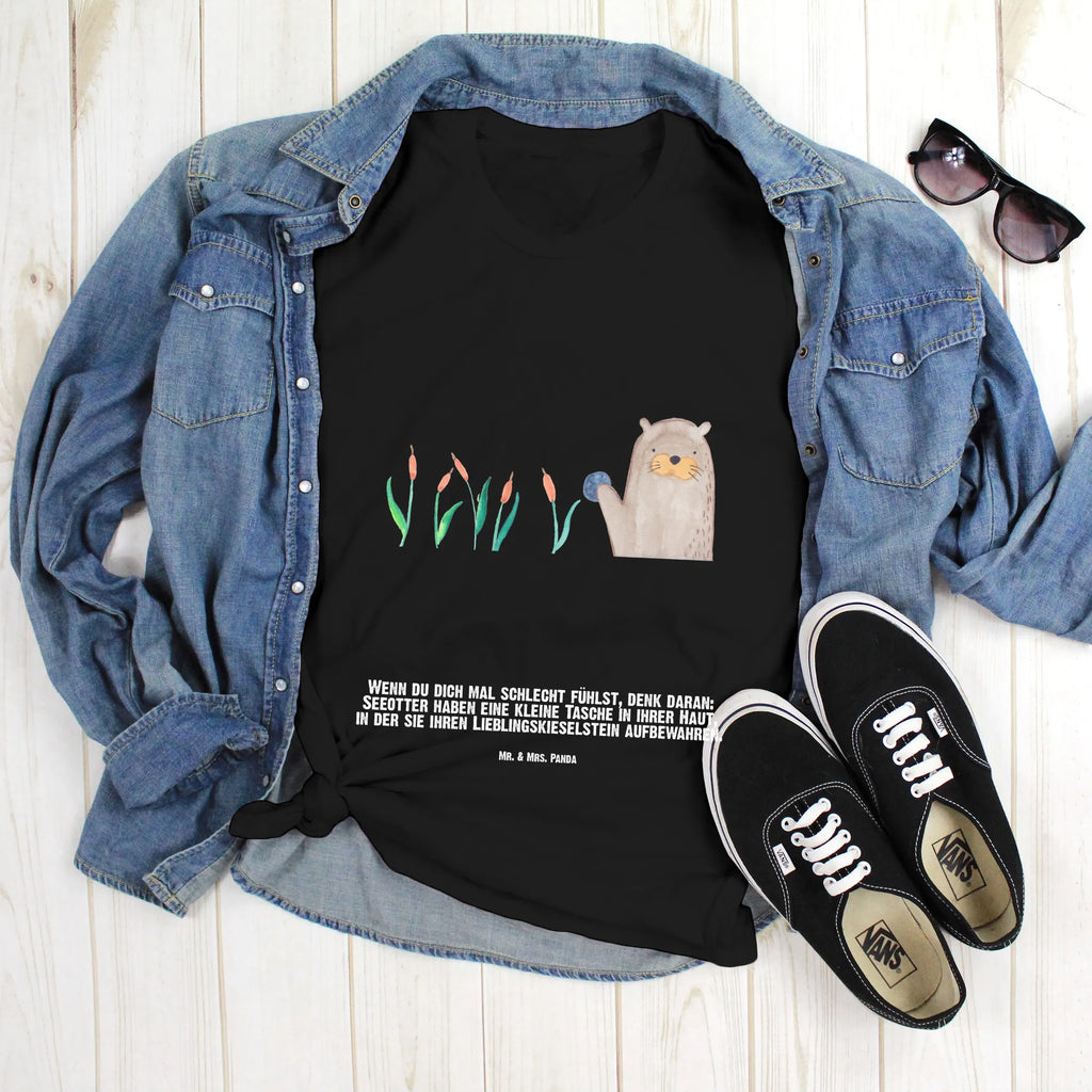 Personalisiertes T-Shirt Otter mit Stein T-Shirt mit Namen, T-Shirt mit Aufruck, T-Shirt Personalisiert, Bedrucken, Wunschtext, Fischotter, Seeotter, Otter, Otter Seeotter See Otter