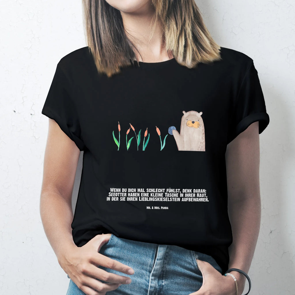 Personalisiertes T-Shirt Otter mit Stein T-Shirt mit Namen, T-Shirt mit Aufruck, T-Shirt Personalisiert, Bedrucken, Wunschtext, Fischotter, Seeotter, Otter, Otter Seeotter See Otter