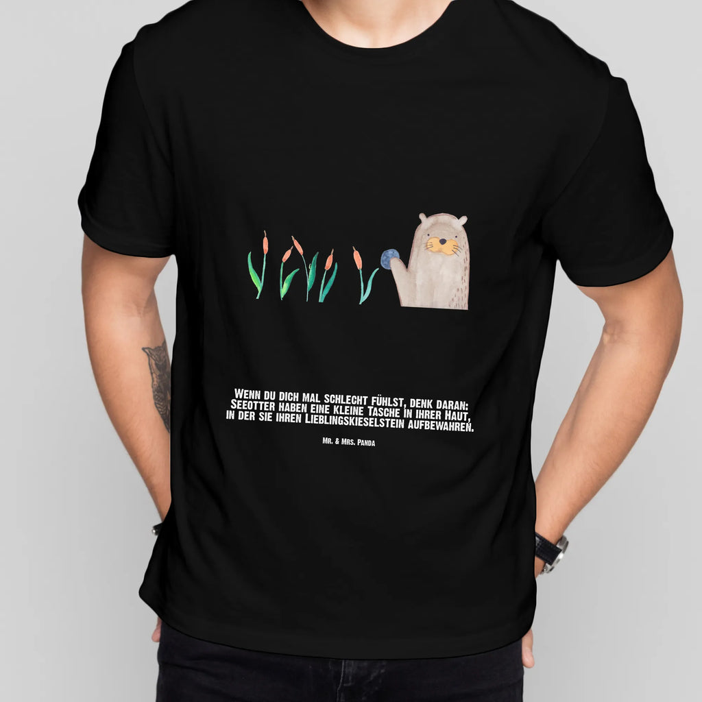 Personalisiertes T-Shirt Otter mit Stein T-Shirt mit Namen, T-Shirt mit Aufruck, T-Shirt Personalisiert, Bedrucken, Wunschtext, Fischotter, Seeotter, Otter, Otter Seeotter See Otter