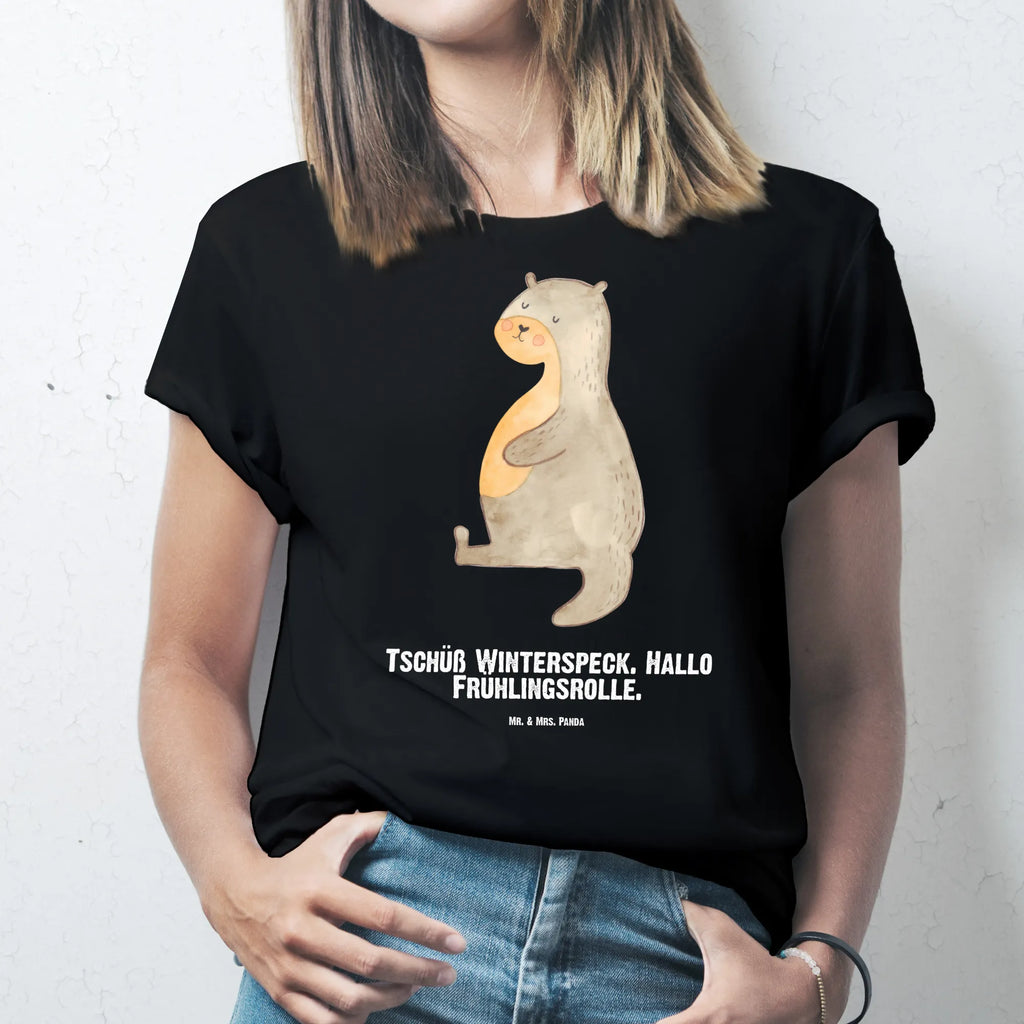 Personalised T-Shirt otter Belly T-Shirt mit Aufruck, Bedrucken, T-Shirt Personalisiert, Wunschtext, T-Shirt mit Namen, Fischotter, Seeotter, Otter, Otter Seeotter See Otter