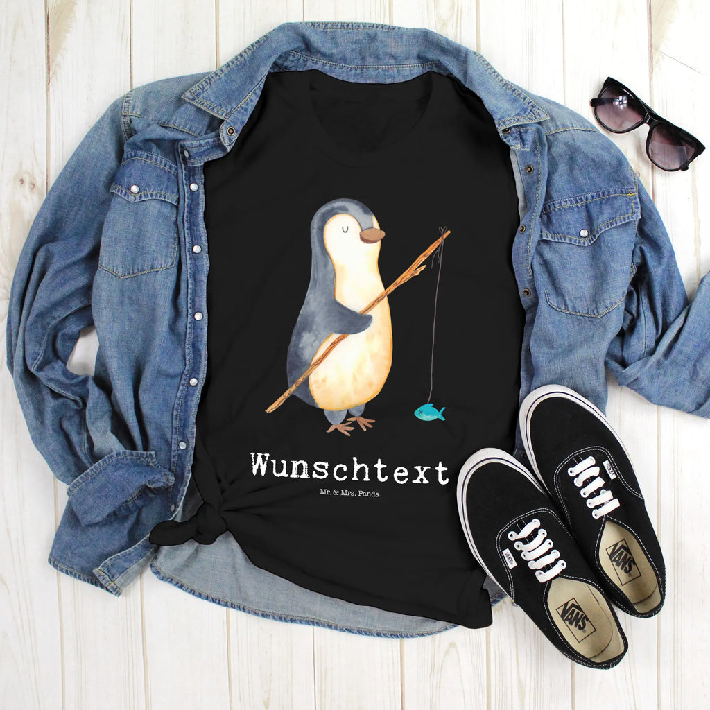 Rozmiar L Personalizowana koszulka Pingwin Wędkarz T-Shirt mit Aufruck, T-Shirt Personalisiert, Bedrucken, Wunschtext, T-Shirt mit Namen, Pinguin, Hobby, Planer, Tagträume, Tagesplan, Plan, Freundinnen, Pinguine, Angeln, Wochenende, Geschenk, Angler, Urlaub, Neustart, Motivation, Geschenkidee